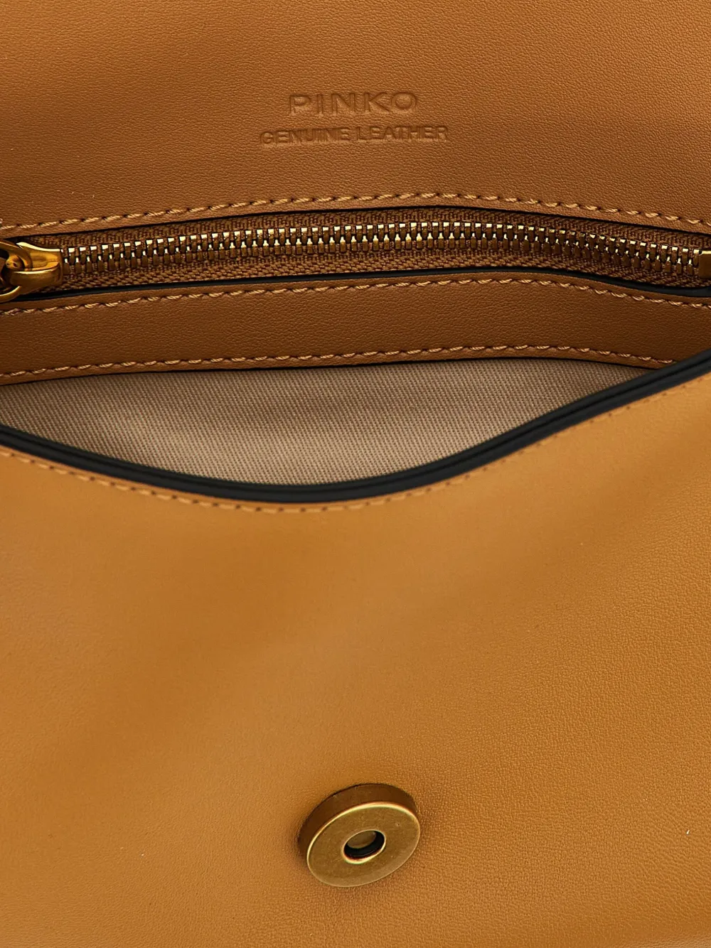 Shop Pinko Mini Love One Crossbody Bag In Brown