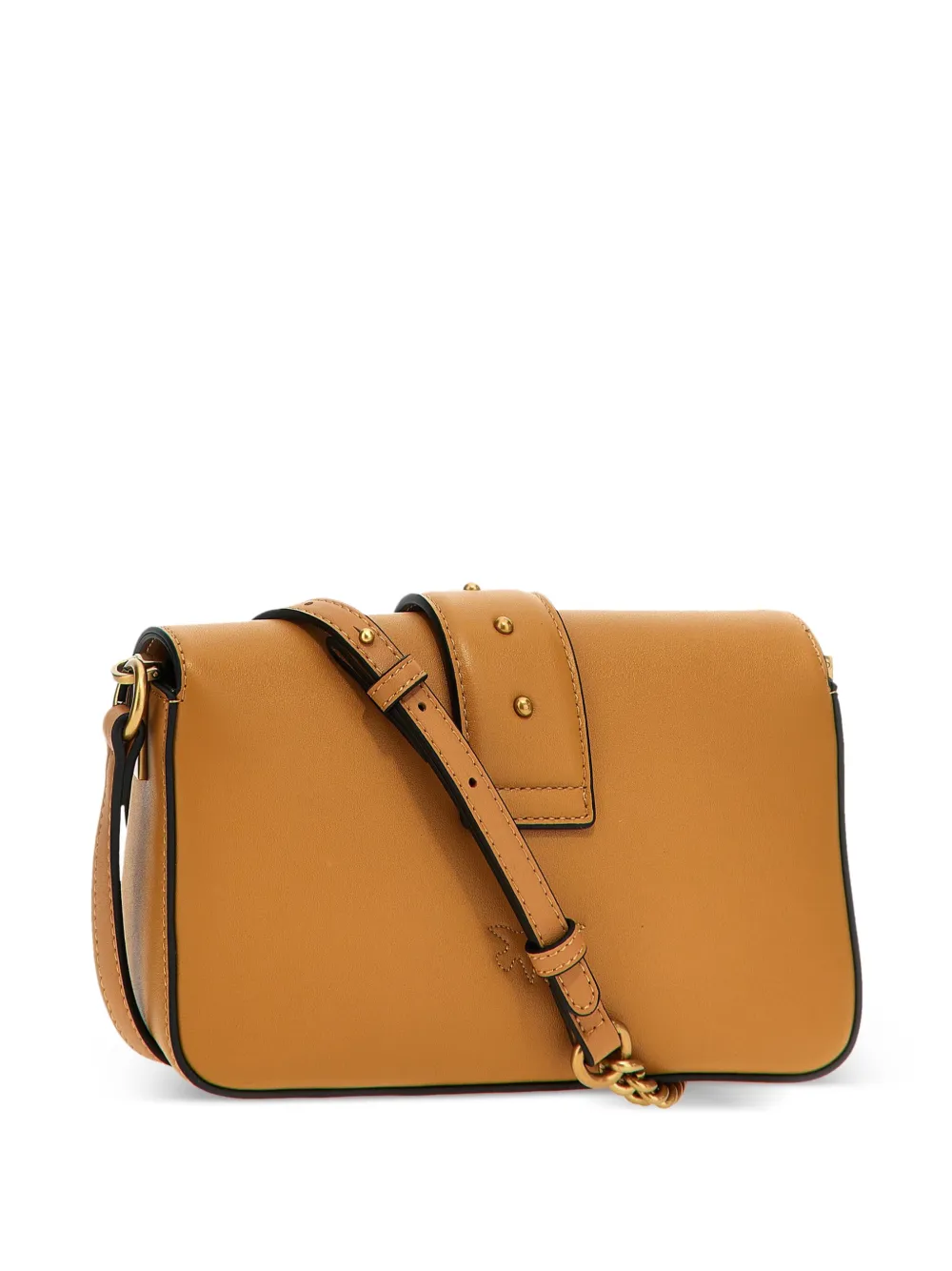 Shop Pinko Mini Love One Crossbody Bag In Brown