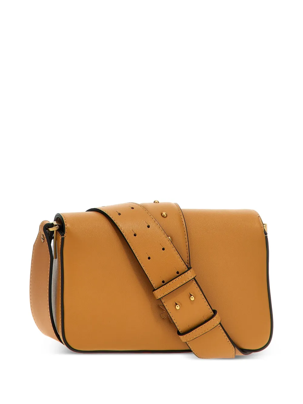 Shop Pinko Mini Love One Crossbody Bag In Brown
