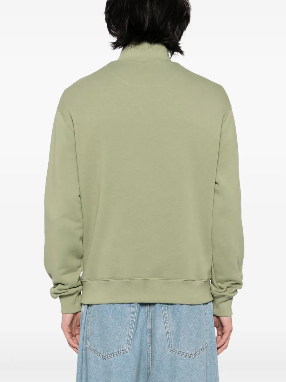 Maison Kitsuné Sweater met halve rits Groen