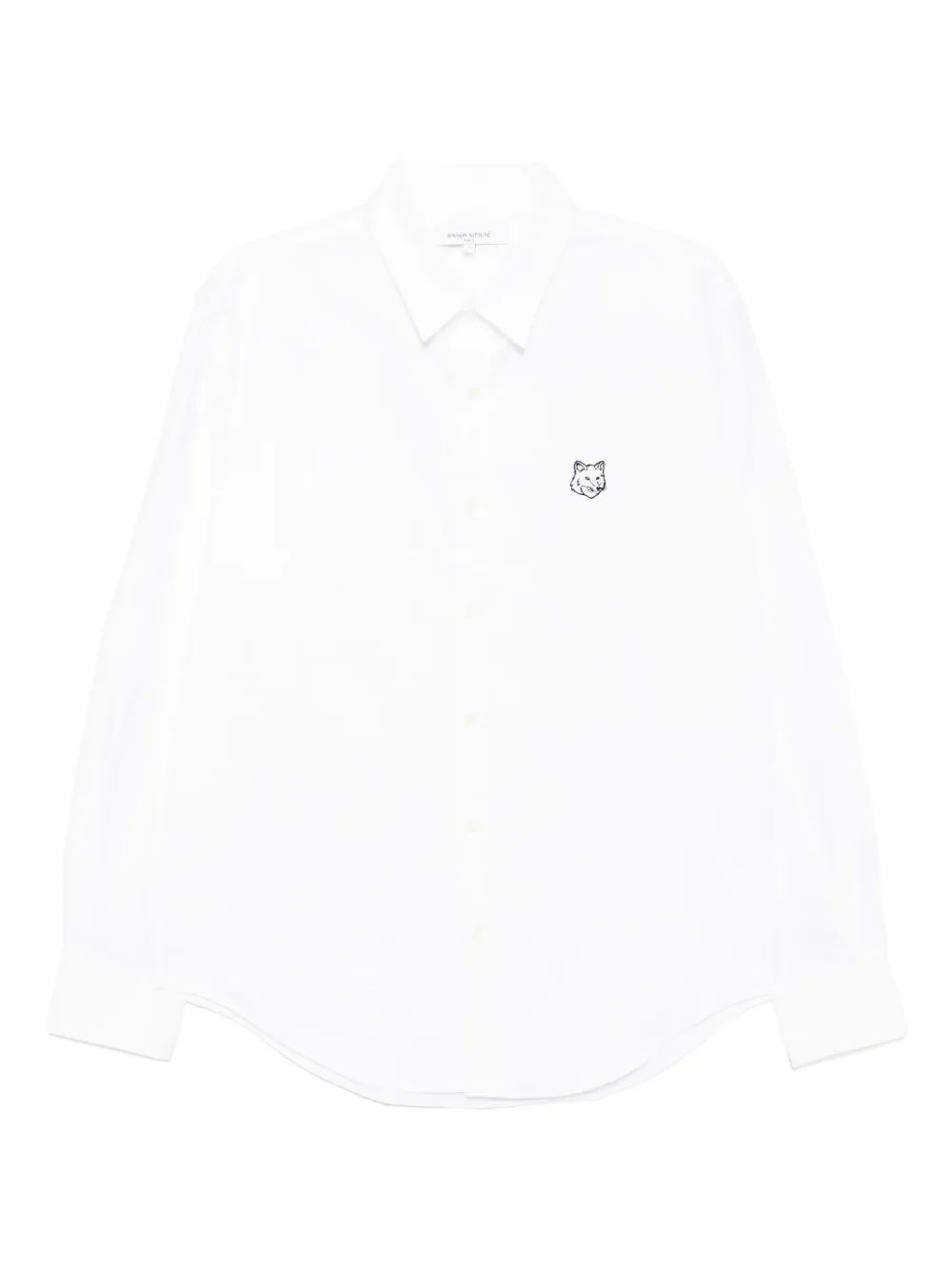 Maison Kitsuné Contour Fox Head skate overhemd Wit