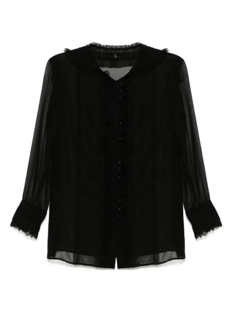 SHIATZY CHEN camisa de organza con encaje