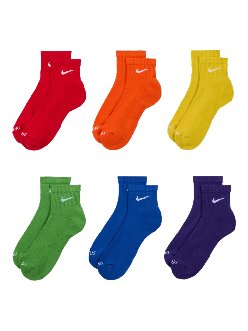 Everyday "Multi Color" six-pack ankle socks