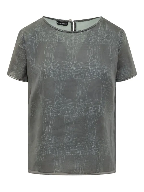 Emporio Armani Short Sleeve Top in Grey