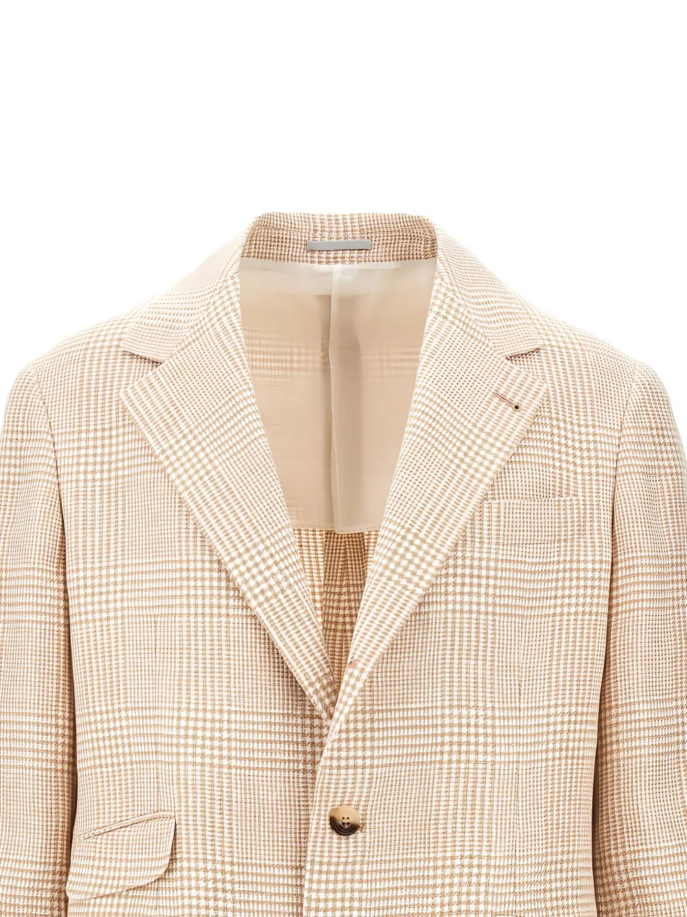 Brunello Cucinelli Blazer met enkele rij knopen Beige