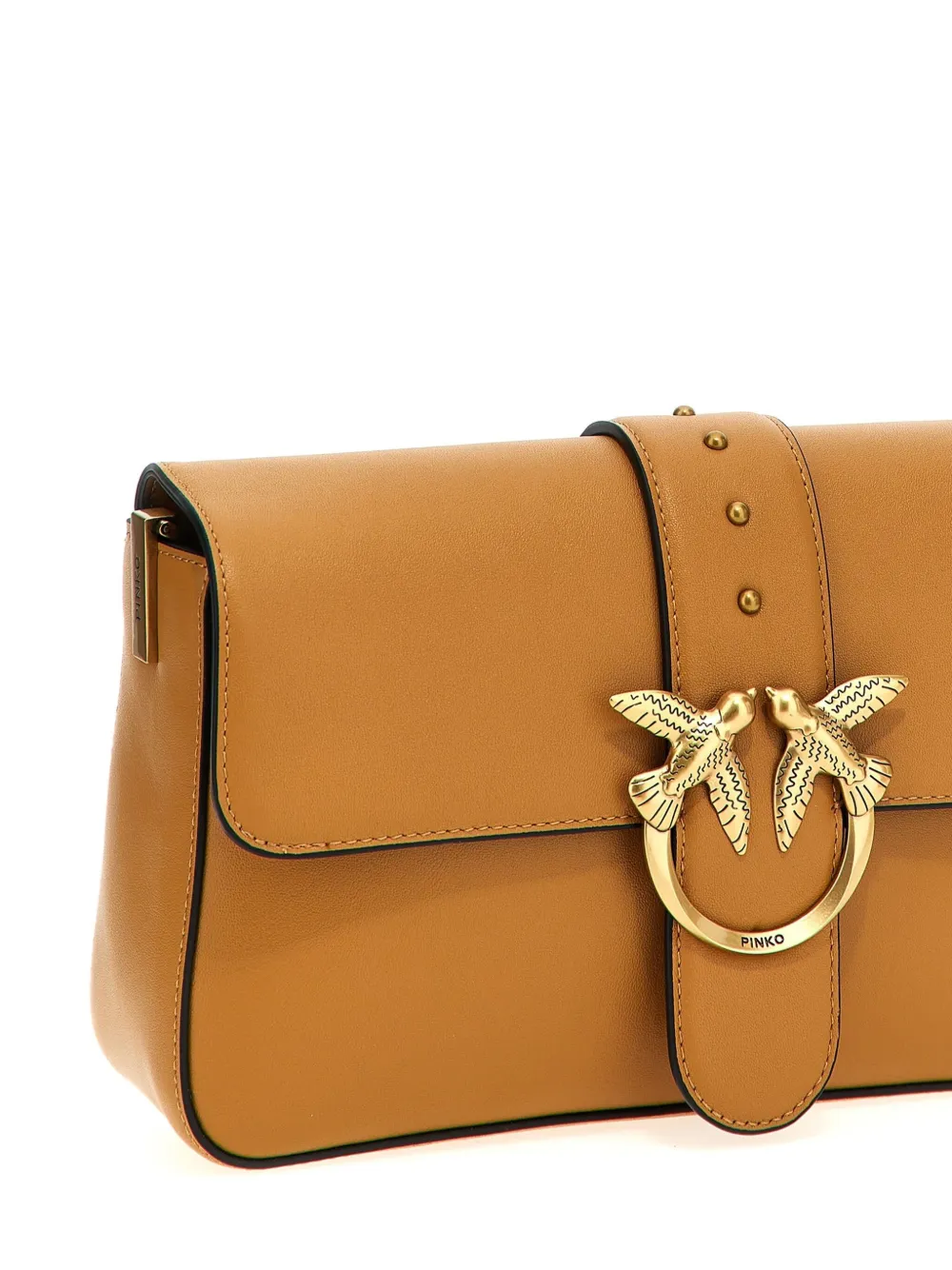 Shop Pinko Love One Classic Cross Body Bag In Brown