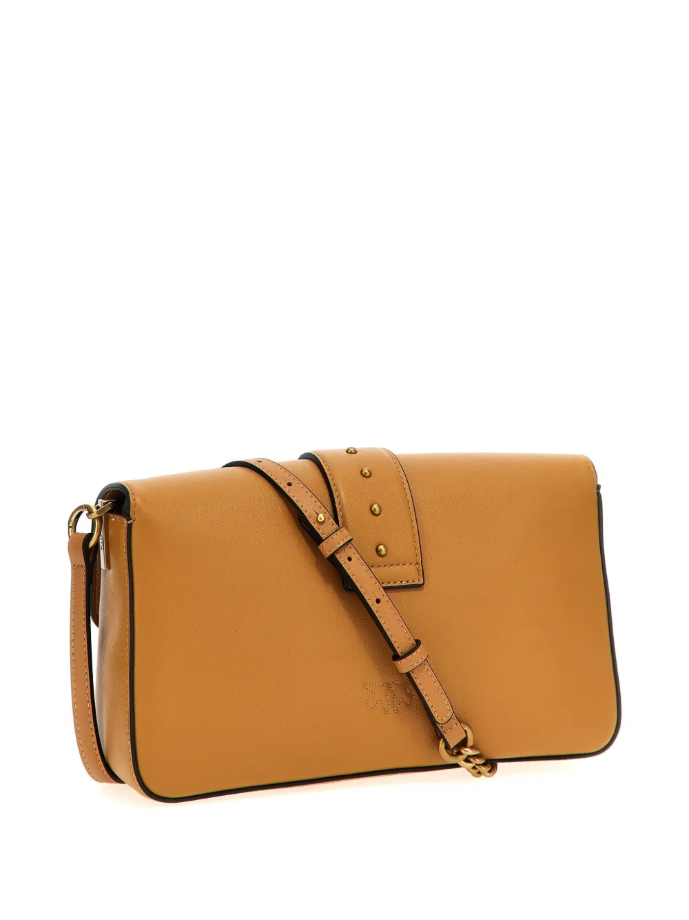 Shop Pinko Love One Classic Cross Body Bag In Brown