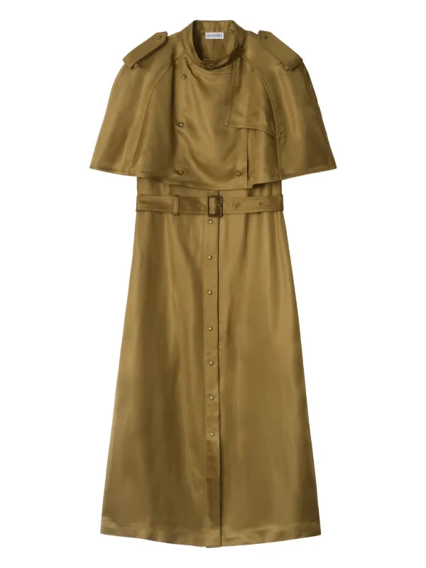 burberry green dress Burberry Prorsum Green Ruched Detail Silk Dress  StyleSwap