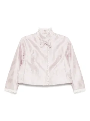 SHIATZY CHEN Lace Embroidery Oversized Jacket | White | FARFETCH HK