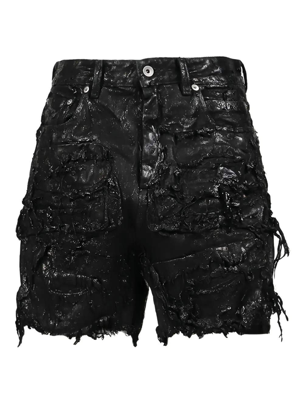Rick Owens ripped-detailing shorts | Black | Image 1