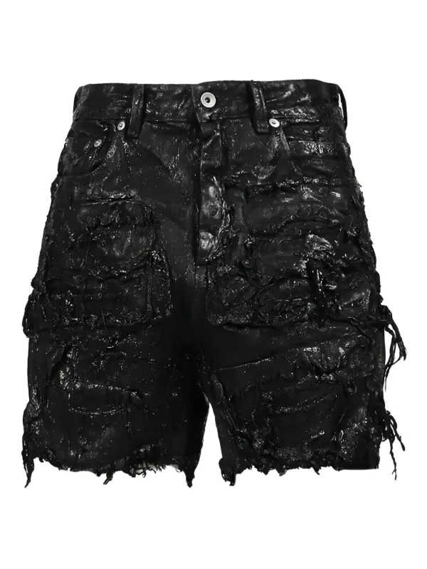 Rick Owens ダメージ ショートパンツ | ブラック | FARFETCH JP