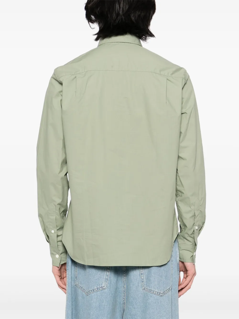 Maison Kitsuné Overhemd met Tonal Fox Head-patch Groen