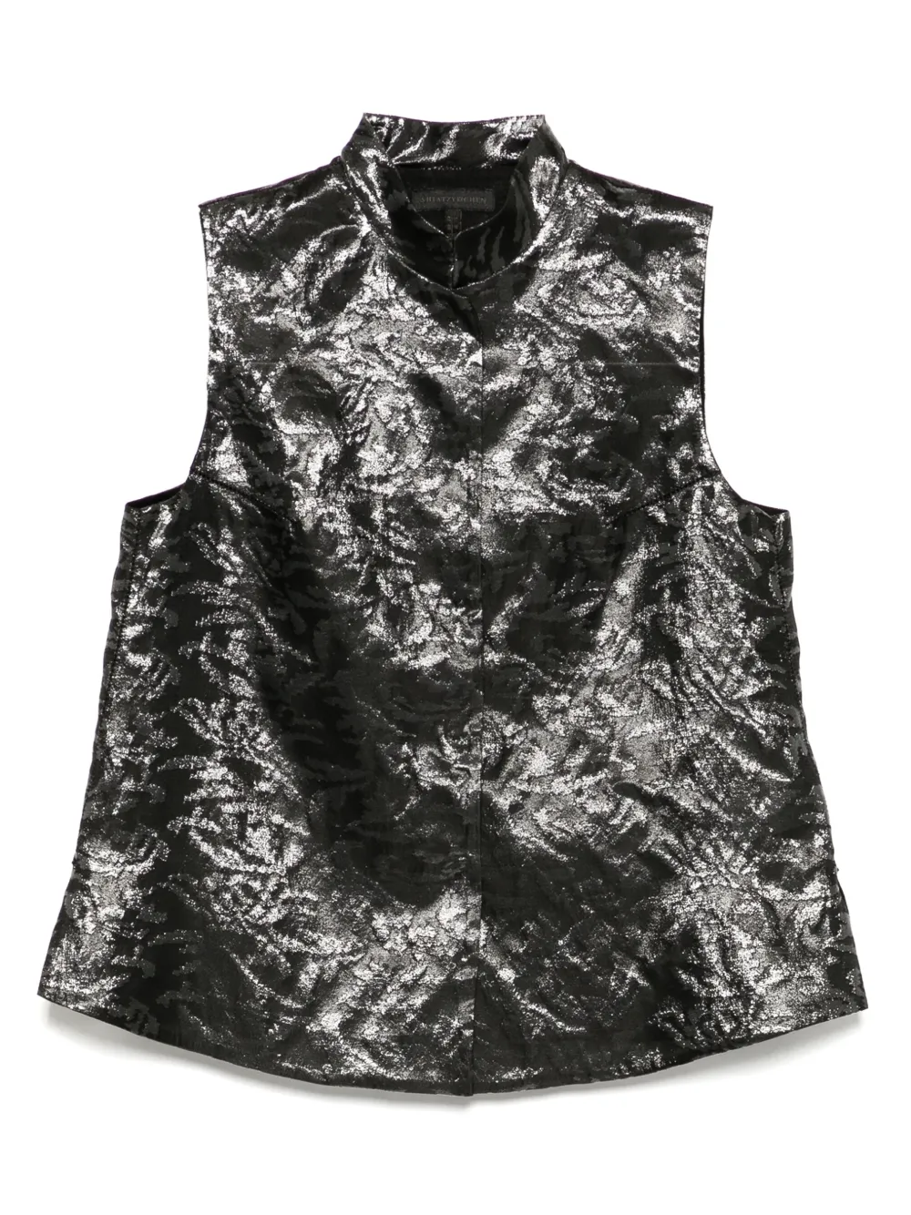 SHIATZY CHEN Top met Mandarin-kraag en jacquard Zwart
