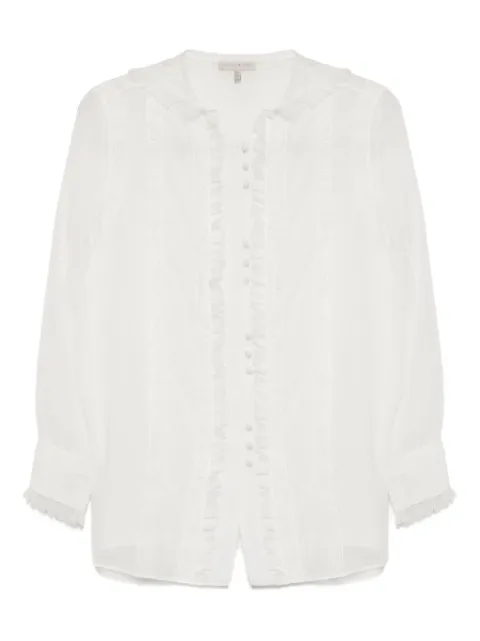 SHIATZY CHEN camisa de organza con encaje