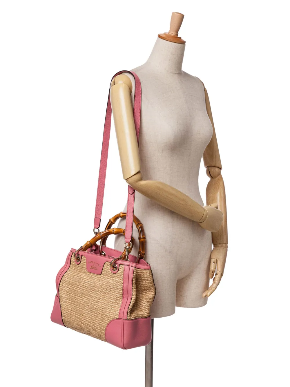 Image 7 of Gucci Pre-Owned Borsa shopper piccola in rafia e bambù 2000-2015
