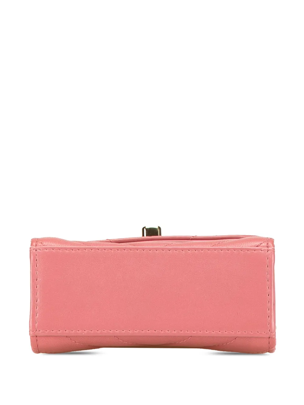 Pre-owned Chanel 2019 Mini Chevron Lambskin Trendy Cc Chain Wallet Crossbody Bag In Pink