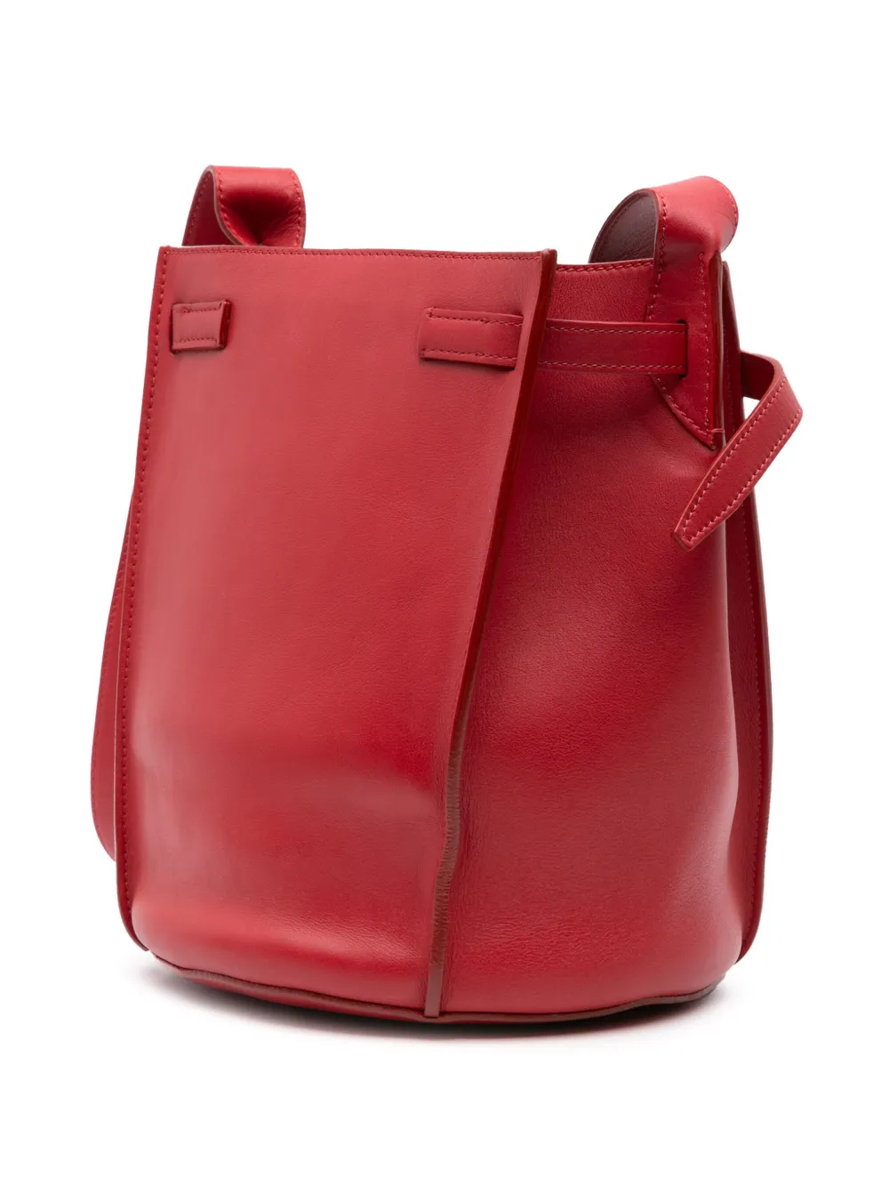 Pre-owned Celine 2017 Leather Big Bag Bucket Crossbody Bag In Red