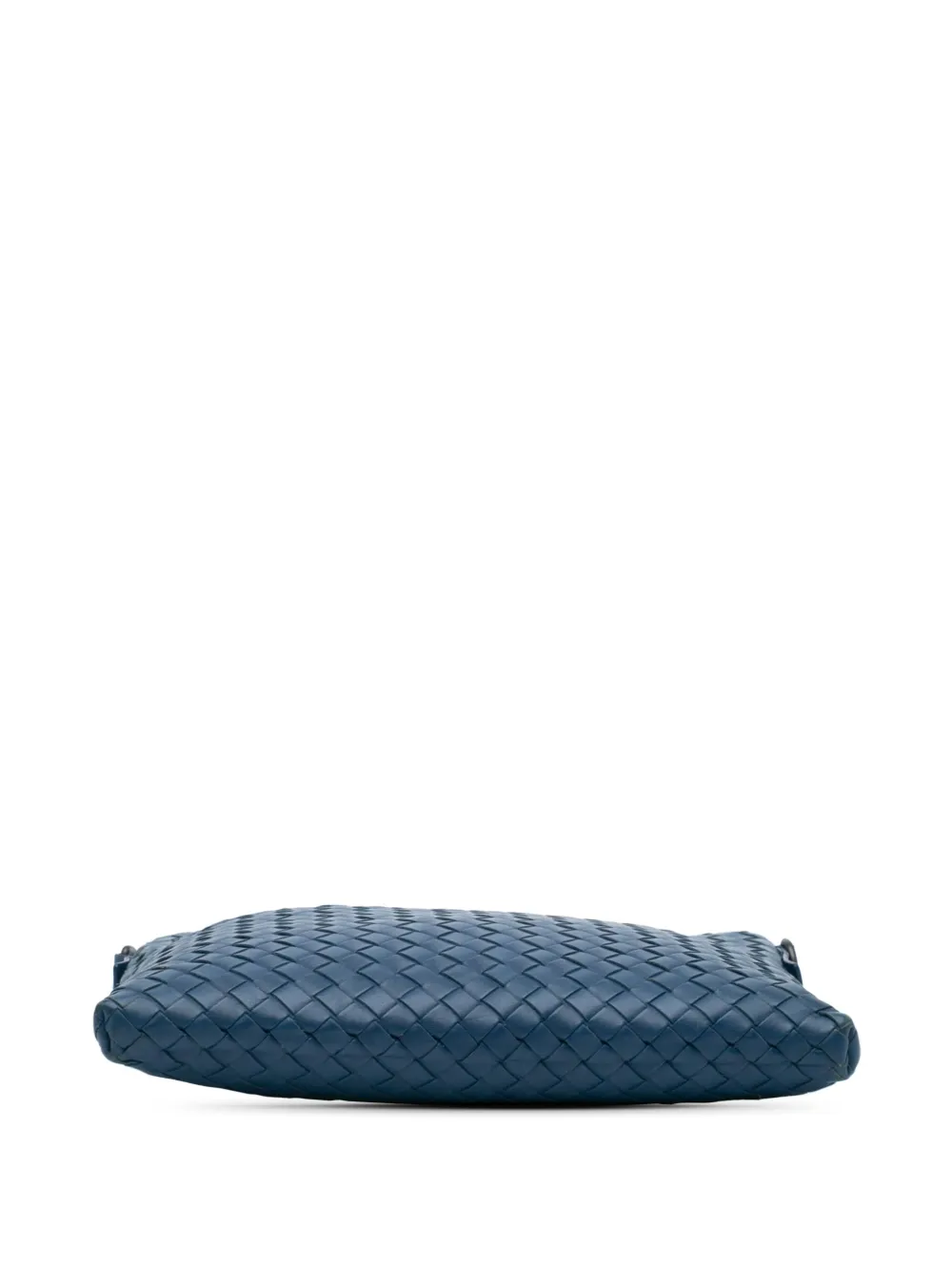 Pre-owned Bottega Veneta 2012-2024 Nappa Intrecciato Crossbody Bag In Blue