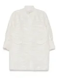 SHIATZY CHEN Mandarin-collar jacquard jacket - White