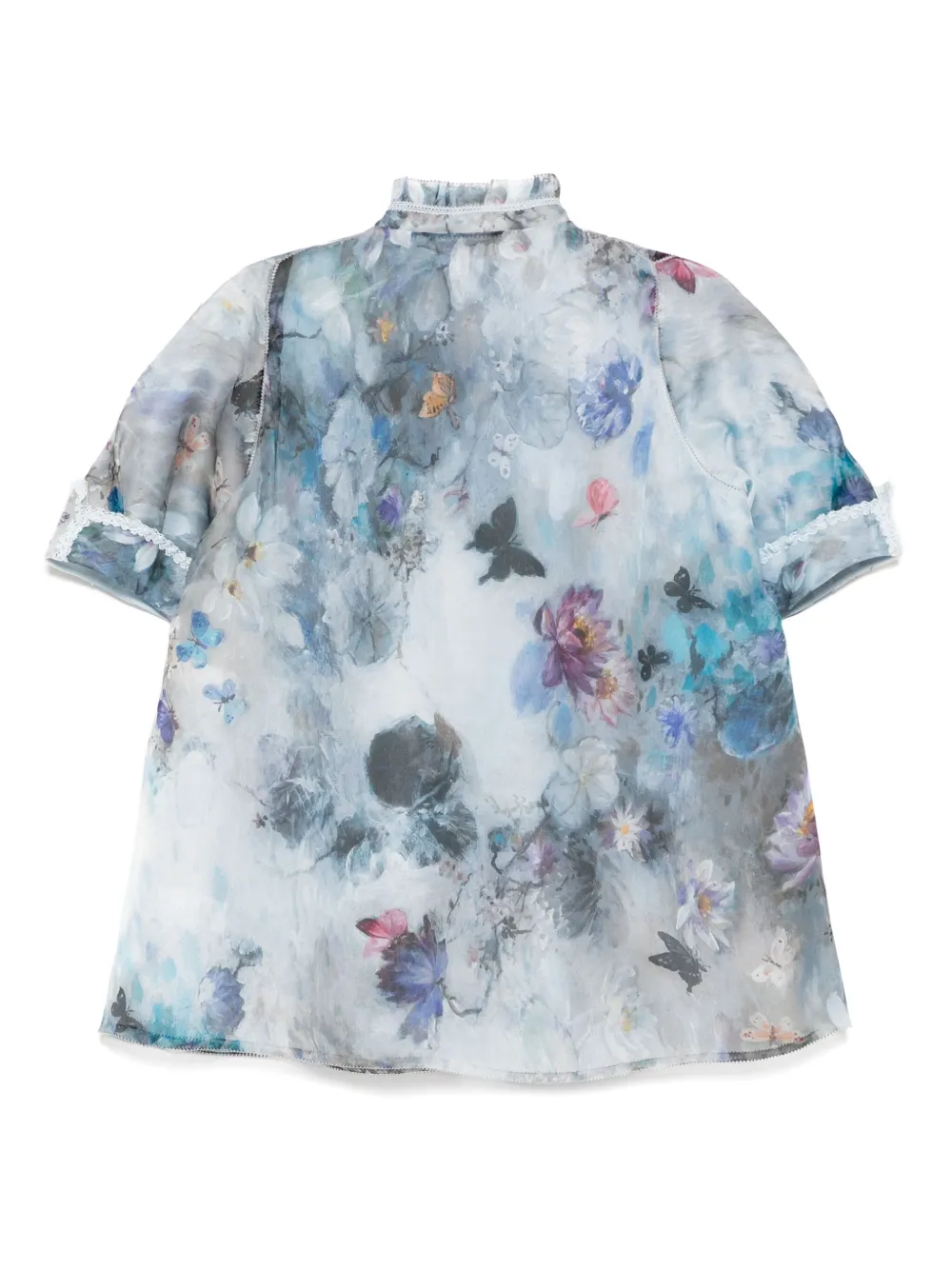 SHIATZY CHEN Blouse met Mandarin-kraag en print - Grijs
