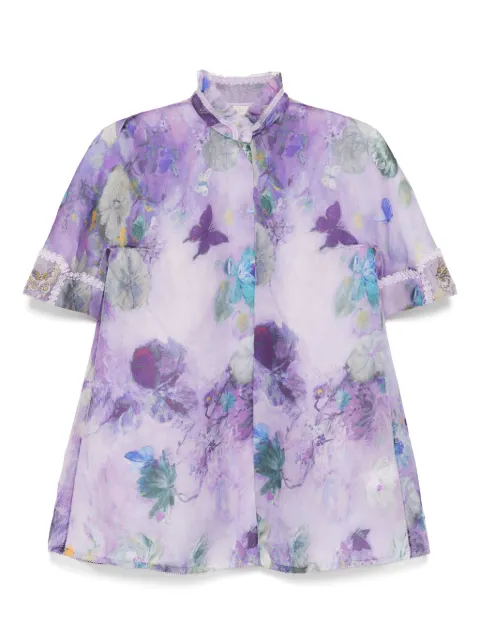 SHIATZY CHEN camisa estampada con cuello mao