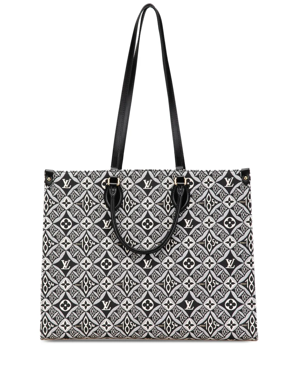 Pre-owned Louis Vuitton 2020 Monogram Since 1854 Onthego Gm Satchel In Black