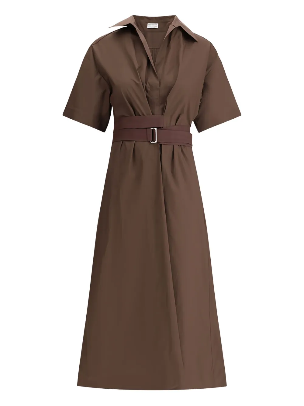 Brunello Cucinelli Midi-jurk met ceintuur Bruin
