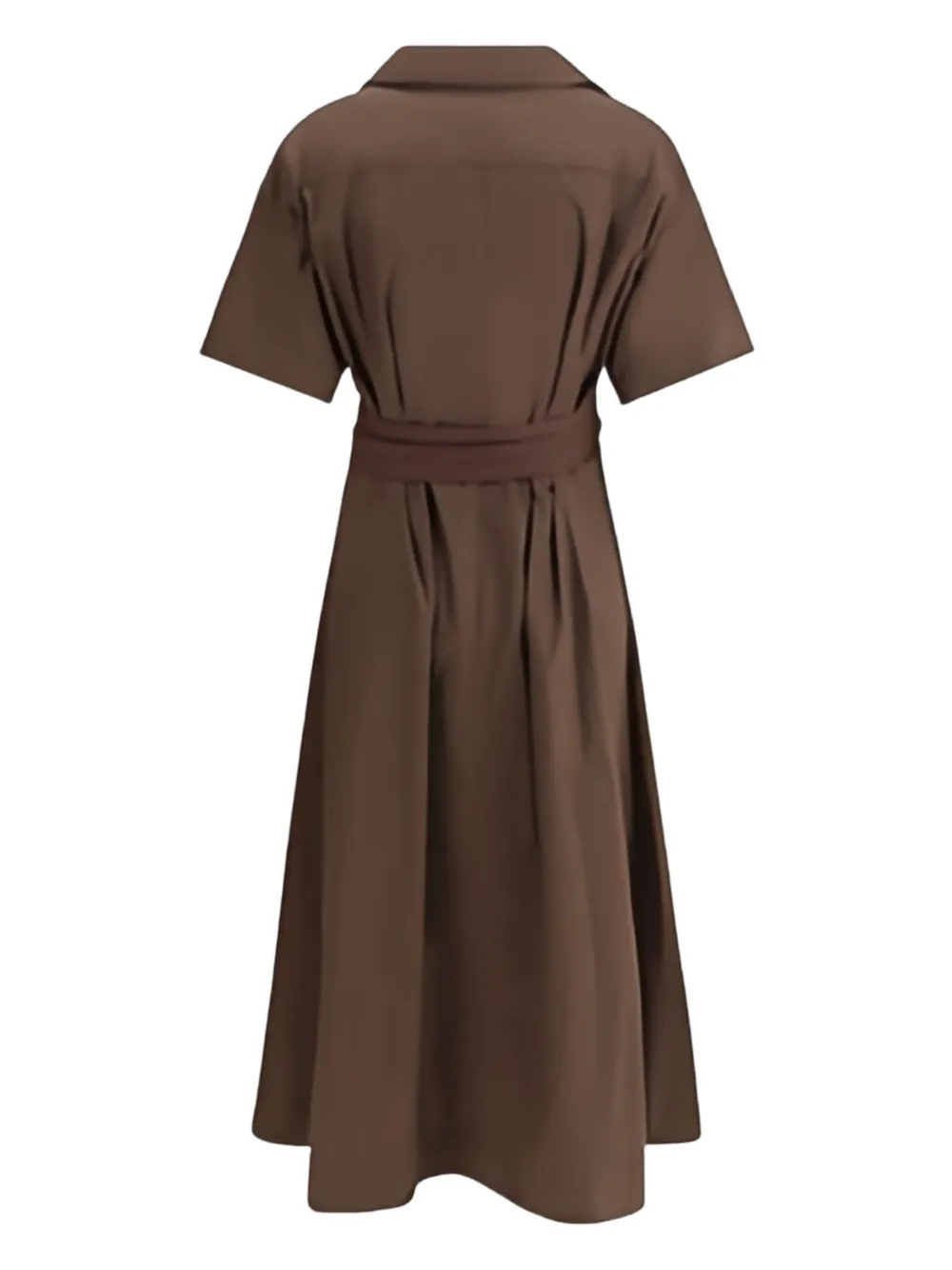 Brunello Cucinelli belted cotton midi dress - Bruin