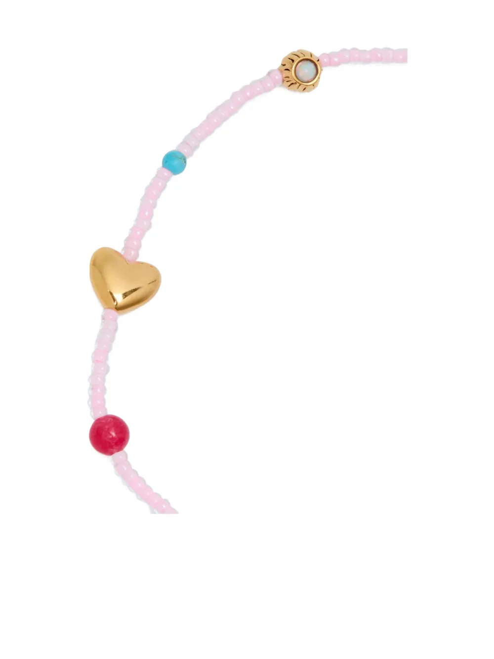 Anni Lu beaded heart bracelet - Roze