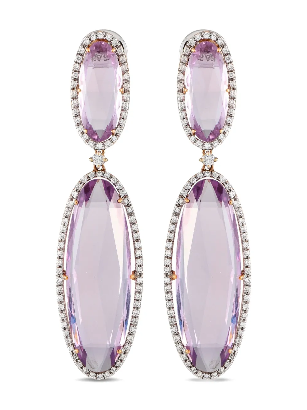 Casato 18K yellow gold diamond and amethyst drop earrings - ゴールドトーン Casato 18K yellow gold diamond and amethyst drop earrings - ゴールドトーン