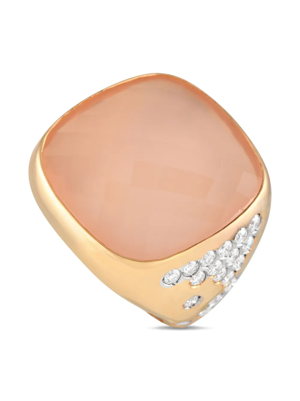 Casato 18K yellow gold diamond and chalcedony signet ring - ゴールドトーン Casato 18K yellow gold diamond and chalcedony signet ring - ゴールドトーン