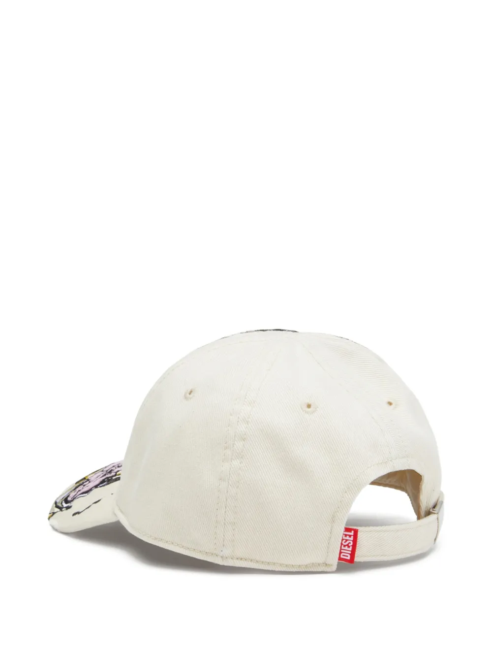 Diesel Honkbalpet met grafische print - Wit