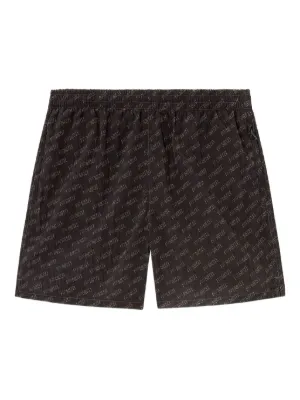 Diesel mid-length swim shorts with all-over logo