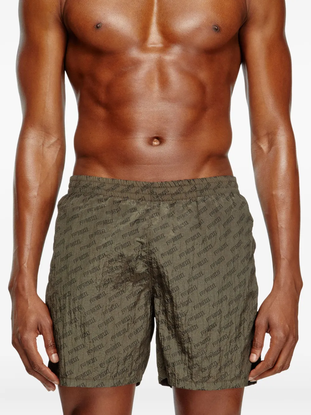Diesel Daniel zwembroek met monogram Groen