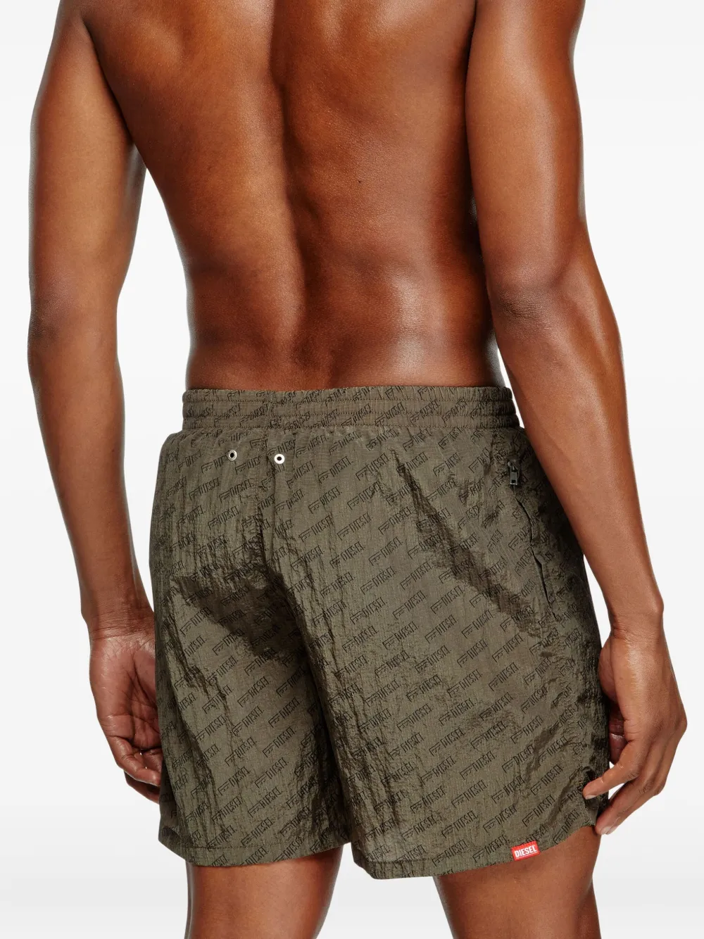 Diesel Daniel zwembroek met monogram Groen