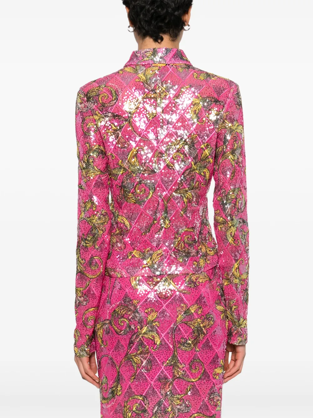 Versace Jeans Couture T-shirt met barokprint Roze