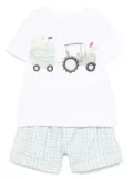 Monnalisa gingham bermuda shorts set - Green