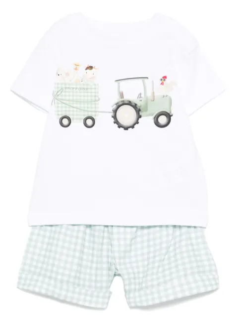 Monnalisa gingham bermuda shorts set
