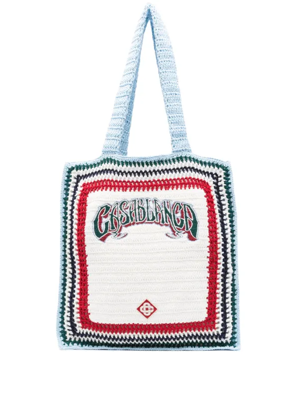 トートバッグ Crochet Shopper Bag - Casablanca - Cotton - White Casablanca - COTTON CROCHET BAG | HBX - Globally Curated