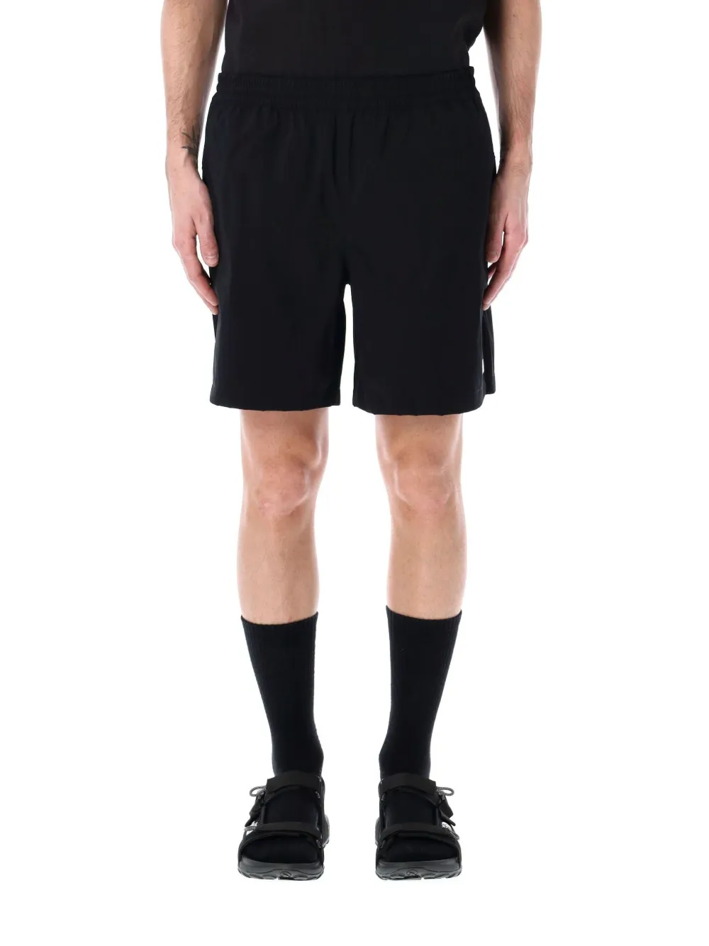 The North Face Black Cotton-blend Shorts With Logo In Black