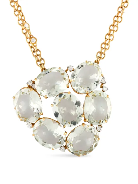 Casato collar en oro amarillo de 18kt con diamantes y prasiolita
