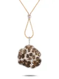 Casato 18K rose gold diamond and smoky quartz floral necklace - Pink