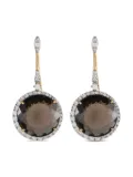 Casato 18K yellow gold diamond and smoky quartz drop earrings