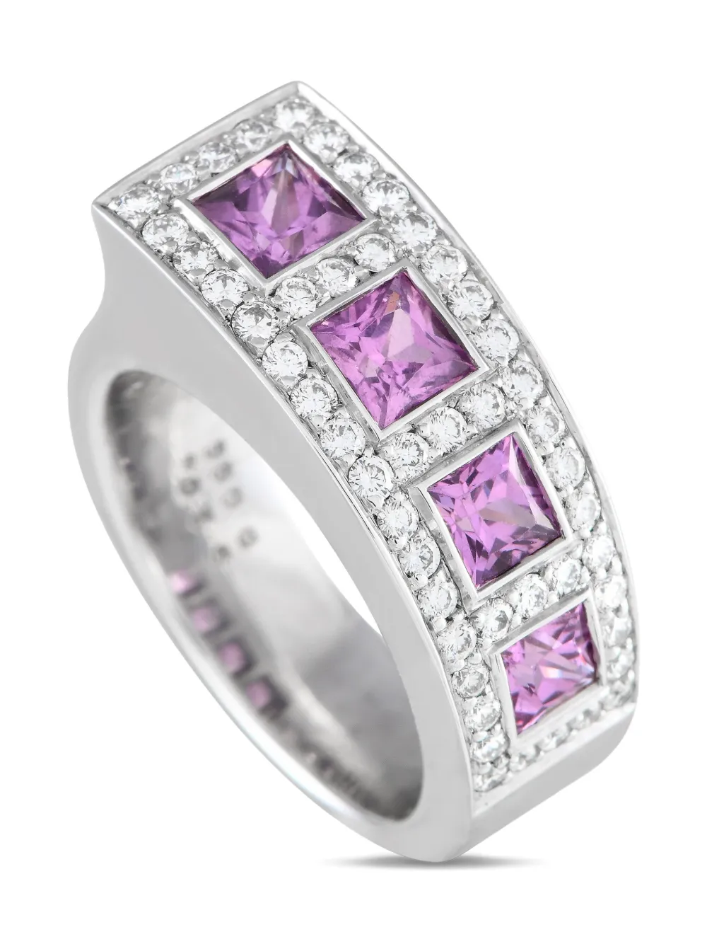 18K white gold sapphire and diamond ring