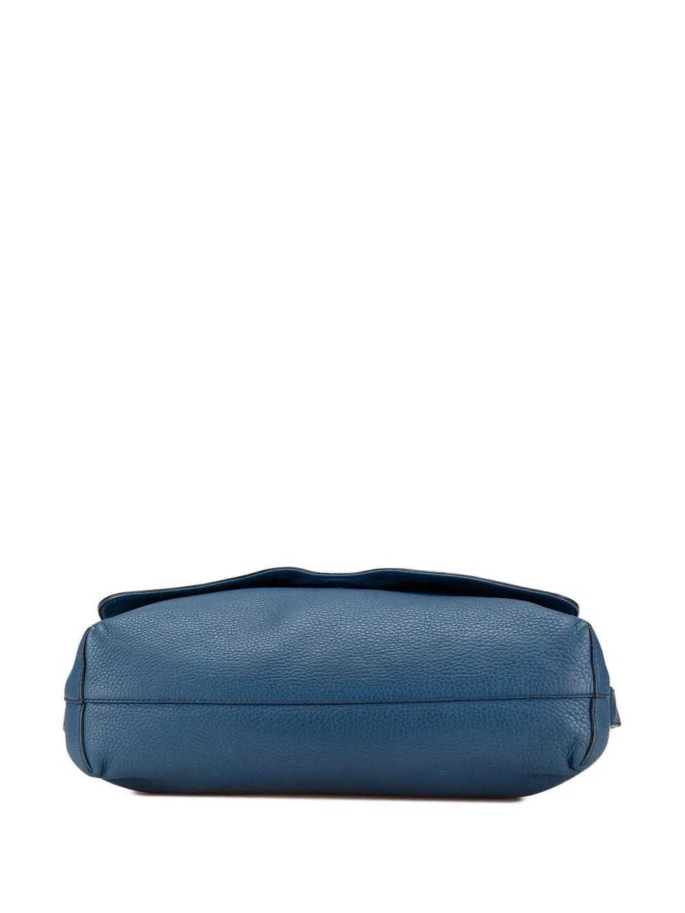 Pre-owned Gucci 2000-2015 Pebbled Calfskin Soho Messenger Bag Crossbody Bag In Blue