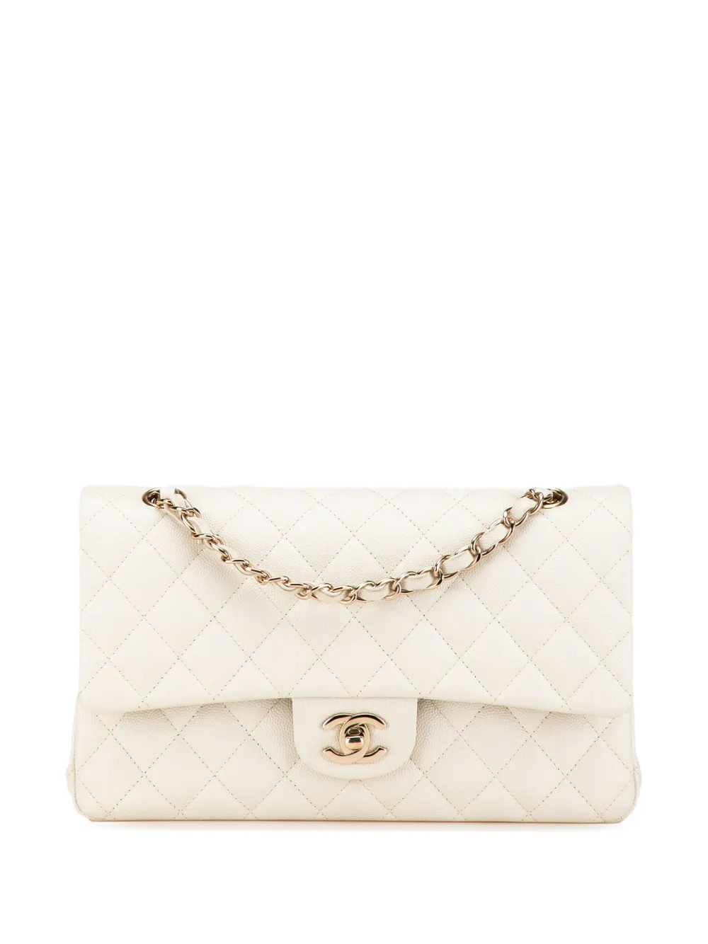 CHANEL Pre-Owned sac porté épaule Double Flap médium (2021-2024) | blanc | Image 1