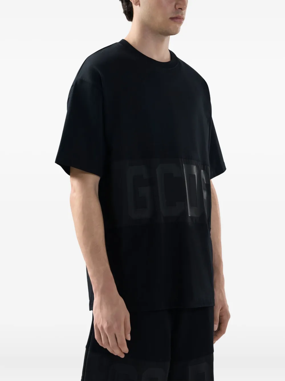 GCDS T-shirt met logo-tape Zwart