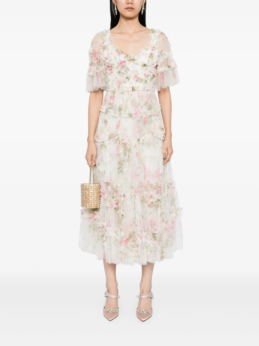 Needle & Thread Rose Maeve ballerina-jurk - Beige
