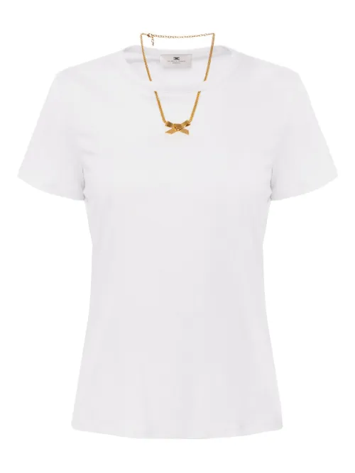 T-shirt à détail de collier - Elisabetta Franchi - Modalova