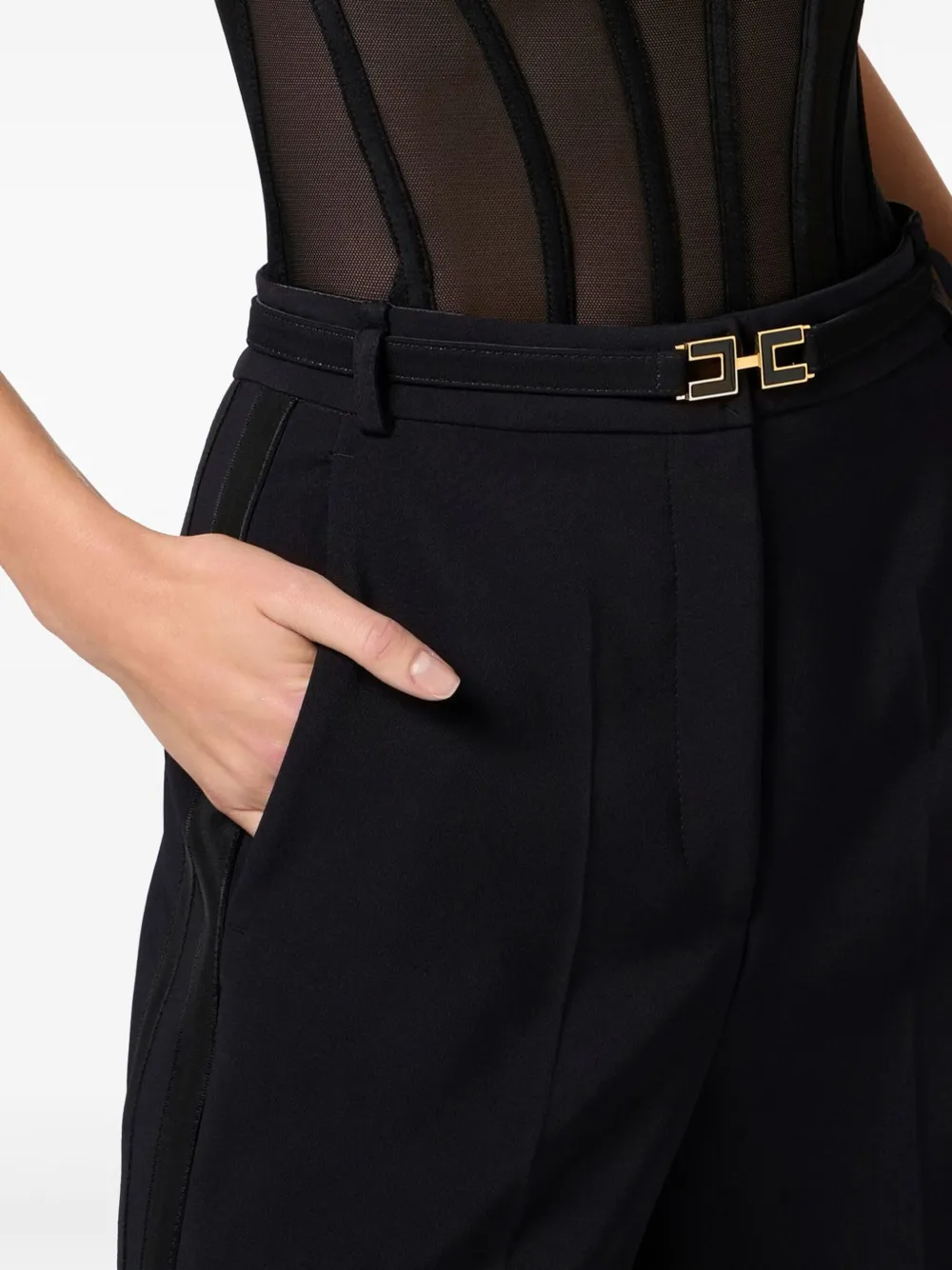 Elisabetta Franchi Corset-style Bodysuit In Black